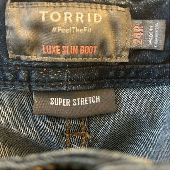 Torrid Women's Plus Size 24 Bootcut Jeans Blue Super Stretch Denim - Picture 4 of 8